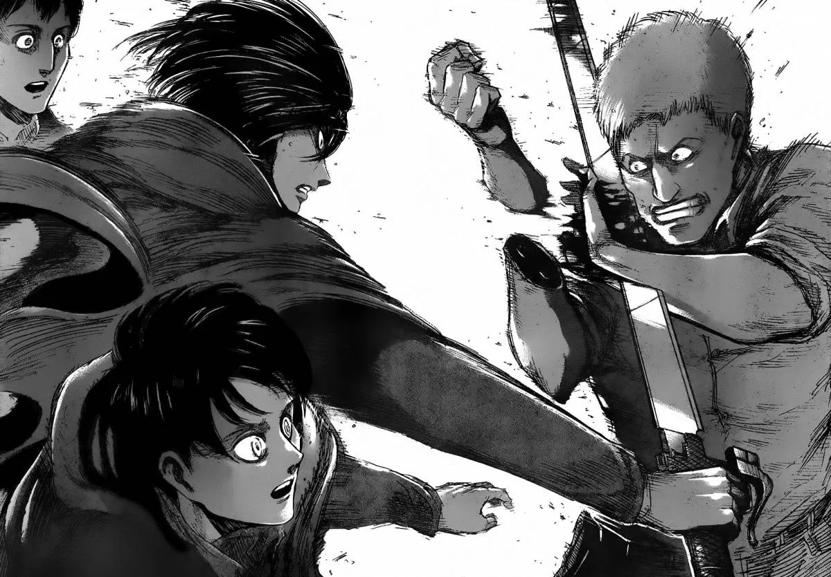 Mikasa tấn công reiner và bertholdt